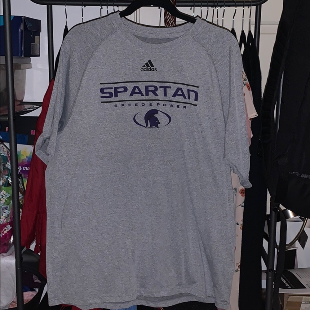 Spartans workout shirt.